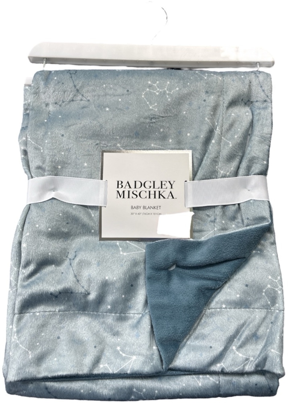 Badgley Mischka Slate Blue Constellation Baby Blanket